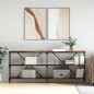 vidaXL Tavolo Consolle Rovere Fumo 180x30x75cm Legno Multistrato Ferro vidaXL Tavolo Consolle Rovere Fumo 180x30x75cm Legno Multistrato Ferro