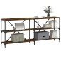 vidaXL Tavolo Consolle Rovere Fumo 180x30x75cm Legno Multistrato Ferro vidaXL Tavolo Consolle Rovere Fumo 180x30x75cm Legno Multistrato Ferro