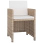 vidaXL Set da Pranzo da Giardino 9 pz con Cuscini in Polyrattan Beige vidaXL Set da Pranzo da Giardino 9 pz con Cuscini in Polyrattan Beige