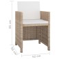 vidaXL Set da Pranzo da Giardino 9 pz con Cuscini in Polyrattan Beige vidaXL Set da Pranzo da Giardino 9 pz con Cuscini in Polyrattan Beige