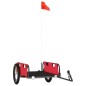 vidaXL Rimorchio da Bici Rosso Oxford e Ferro vidaXL Rimorchio da Bici Rosso Oxford e Ferro