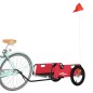 vidaXL Rimorchio da Bici Rosso Oxford e Ferro vidaXL Rimorchio da Bici Rosso Oxford e Ferro