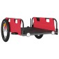 vidaXL Rimorchio da Bici Rosso Oxford e Ferro vidaXL Rimorchio da Bici Rosso Oxford e Ferro
