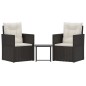 vidaXL Set Divani da Esterno 3 pz con Cuscini in Polyrattan Nero vidaXL Set Divani da Esterno 3 pz con Cuscini in Polyrattan Nero
