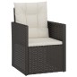 vidaXL Set Divani da Esterno 3 pz con Cuscini in Polyrattan Nero vidaXL Set Divani da Esterno 3 pz con Cuscini in Polyrattan Nero