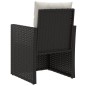 vidaXL Set Divani da Esterno 3 pz con Cuscini in Polyrattan Nero vidaXL Set Divani da Esterno 3 pz con Cuscini in Polyrattan Nero
