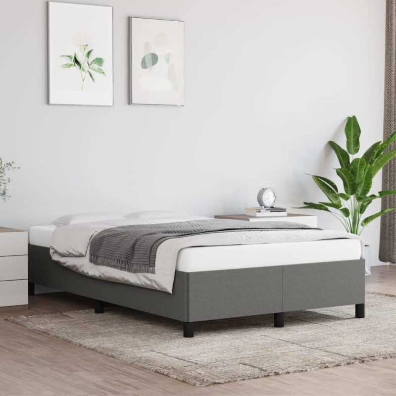 vidaXL Giroletto senza Materasso Grigio Scuro 120x200 cm Tessuto vidaXL Giroletto senza Materasso Grigio Scuro 120x200 cm Tessuto