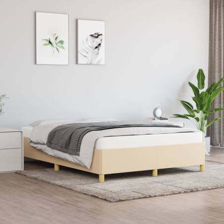 vidaXL Giroletto senza Materasso Crema 140x200 cm in Tessuto