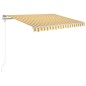 Tenda da Sole Retrattile Manuale 350x250 cm Gialla e Bianca Tenda da Sole Retrattile Manuale 350x250 cm Gialla e Bianca