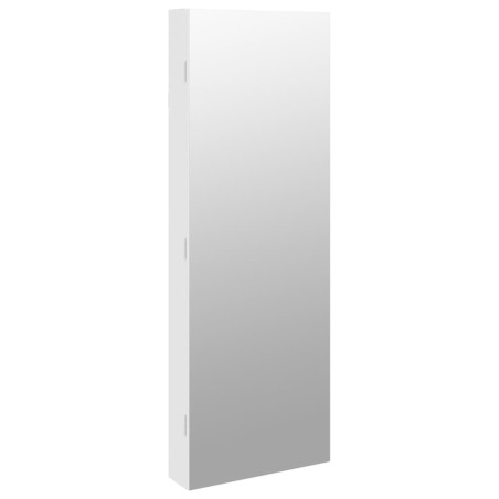 vidaXL Armadio Portagioie a Specchio con Luci LED a Parete Bianco