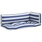 vidaXL Cuscini per Pallet 3 pz Strisce Blu e Bianche Tessuto Oxford