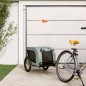 vidaXL Rimorchio da Bici per Cani Grigio e Nero Tessuto Oxford e Ferro vidaXL Rimorchio da Bici per Cani Grigio e Nero Tessuto Oxford e Ferro