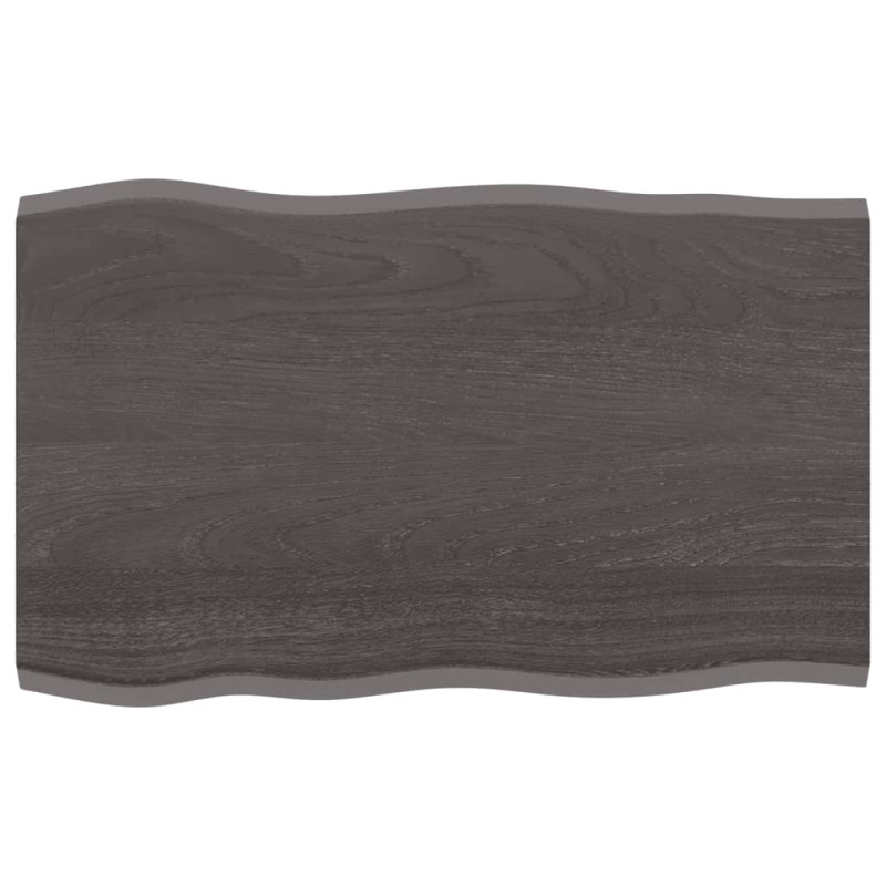 vidaXL Piano Tavolo Grigio Scuro 80x50x2 cm in Rovere Non Trattato vidaXL Piano Tavolo Grigio Scuro 80x50x2 cm in Rovere Non Trattato
