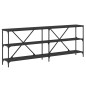 vidaXL Tavolino Consolle Nero 200x30x75 cm Legno Multistrato e Ferro vidaXL Tavolino Consolle Nero 200x30x75 cm Legno Multistrato e Ferro
