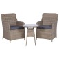 vidaXL Set da Bistro 3 pz con Cuscini in Polyrattan Marrone vidaXL Set da Bistro 3 pz con Cuscini in Polyrattan Marrone