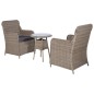 vidaXL Set da Bistro 3 pz con Cuscini in Polyrattan Marrone vidaXL Set da Bistro 3 pz con Cuscini in Polyrattan Marrone