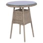 vidaXL Set da Bistro 3 pz con Cuscini in Polyrattan Marrone vidaXL Set da Bistro 3 pz con Cuscini in Polyrattan Marrone