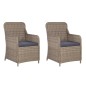 vidaXL Set da Bistro 3 pz con Cuscini in Polyrattan Marrone vidaXL Set da Bistro 3 pz con Cuscini in Polyrattan Marrone
