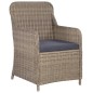 vidaXL Set da Bistro 3 pz con Cuscini in Polyrattan Marrone vidaXL Set da Bistro 3 pz con Cuscini in Polyrattan Marrone
