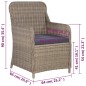 vidaXL Set da Bistro 3 pz con Cuscini in Polyrattan Marrone vidaXL Set da Bistro 3 pz con Cuscini in Polyrattan Marrone