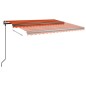 Tenda da Sole Retrattile Automatica Pali 4,5x3m Arancio Marrone Tenda da Sole Retrattile Automatica Pali 4,5x3m Arancio Marrone