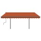 Tenda da Sole Retrattile Automatica Pali 4,5x3m Arancio Marrone Tenda da Sole Retrattile Automatica Pali 4,5x3m Arancio Marrone