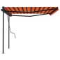 Tenda da Sole Retrattile Automatica Pali 4,5x3m Arancio Marrone Tenda da Sole Retrattile Automatica Pali 4,5x3m Arancio Marrone
