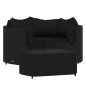 vidaXL Set Divani da Giardino 4 pz con Cuscini Nero in Polyrattan vidaXL Set Divani da Giardino 4 pz con Cuscini Nero in Polyrattan