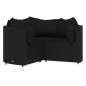 vidaXL Set Divani da Giardino 4 pz con Cuscini Nero in Polyrattan vidaXL Set Divani da Giardino 4 pz con Cuscini Nero in Polyrattan
