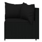 vidaXL Set Divani da Giardino 4 pz con Cuscini Nero in Polyrattan vidaXL Set Divani da Giardino 4 pz con Cuscini Nero in Polyrattan