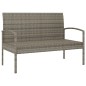 vidaXL Panca da Giardino con Cuscino Grigia 105 cm in Polyrattan vidaXL Panca da Giardino con Cuscino Grigia 105 cm in Polyrattan