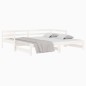 vidaXL Dormeuse Estraibile Bianca 2x(80x200) cm Legno Massello di Pino vidaXL Dormeuse Estraibile Bianca 2x(80x200) cm Legno Massello di Pino