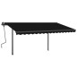 vidaXL Tenda da Sole Retrattile Automatica con Pali 4,5x3 m Antracite vidaXL Tenda da Sole Retrattile Automatica con Pali 4,5x3 m Antracite