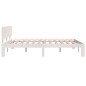 vidaXL Giroletto Bianco 140x190 cm in Legno Massello di Pino vidaXL Giroletto Bianco 140x190 cm in Legno Massello di Pino