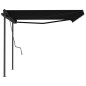 vidaXL Tenda da Sole Retrattile Automatica con Pali 4,5x3 m Antracite vidaXL Tenda da Sole Retrattile Automatica con Pali 4,5x3 m Antracite