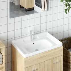 vidaXL Lavandino da Bagno Bianco 71x48x23 cm Rettangolare in Ceramica