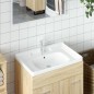 vidaXL Lavandino da Bagno Bianco 71x48x23 cm Rettangolare in Ceramica