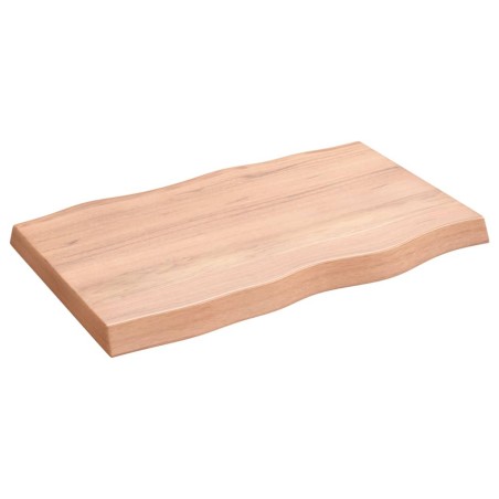 vidaXL Piano Tavolo Marrone Chiaro 80x50x6 cm in Rovere Non Trattato