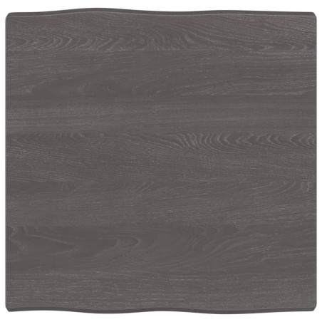 vidaXL Piano Tavolo Grigio Scuro 60x60x4 cm in Rovere Non Trattato