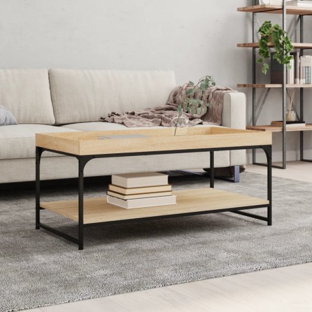 vidaXL Tavolino da Salotto Rovere Sonoma 100x49x45cm Legno Multistrato
