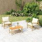 vidaXL Sedie da Giardino 2 pz con Cuscini Bianco Crema in Bambù vidaXL Sedie da Giardino 2 pz con Cuscini Bianco Crema in Bambù