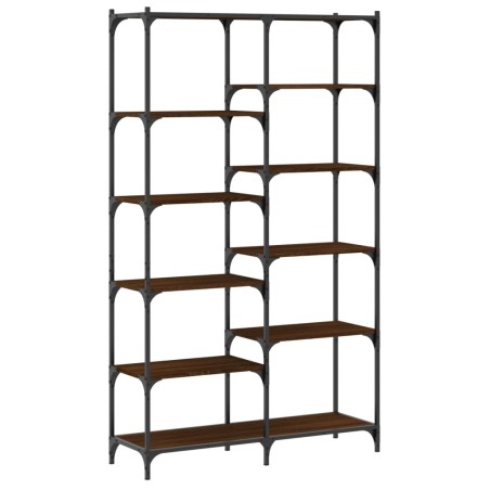 vidaXL Libreria Rovere Marrone 100x32x170 cm Legno Multistrato e Ferro