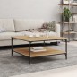 vidaXL Tavolino da Salotto Rovere Sonoma 80x80x40 cm Legno Multistrato