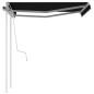 Tenda da Sole Retrattile Manuale con Pali 3,5x2,5m Antracite Tenda da Sole Retrattile Manuale con Pali 3,5x2,5m Antracite