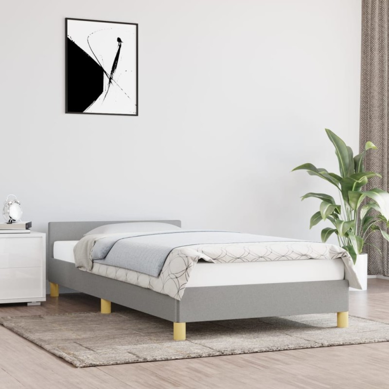 vidaXL Giroletto senza Materasso Grigio Chiaro 80x200 cm Tessuto vidaXL Giroletto senza Materasso Grigio Chiaro 80x200 cm Tessuto