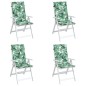 vidaXL Cuscini per Sedia Schienale Alto 4 pz Motivo Foglie in Tessuto vidaXL Cuscini per Sedia Schienale Alto 4 pz Motivo Foglie in Tessuto
