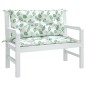 vidaXL Cuscini Panca Giardino 2 pz Motivo a Foglie 100x50x7 cm Tessuto