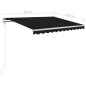 Tenda da Sole Retrattile Manuale con Pali 3,5x2,5m Antracite Tenda da Sole Retrattile Manuale con Pali 3,5x2,5m Antracite
