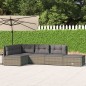 vidaXL Set Divani da Giardino 5 pz con Cuscini in Polyrattan Grigio vidaXL Set Divani da Giardino 5 pz con Cuscini in Polyrattan Grigio