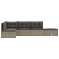 vidaXL Set Divani da Giardino 5 pz con Cuscini in Polyrattan Grigio vidaXL Set Divani da Giardino 5 pz con Cuscini in Polyrattan Grigio